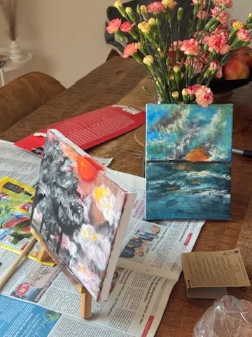 wine and paint
